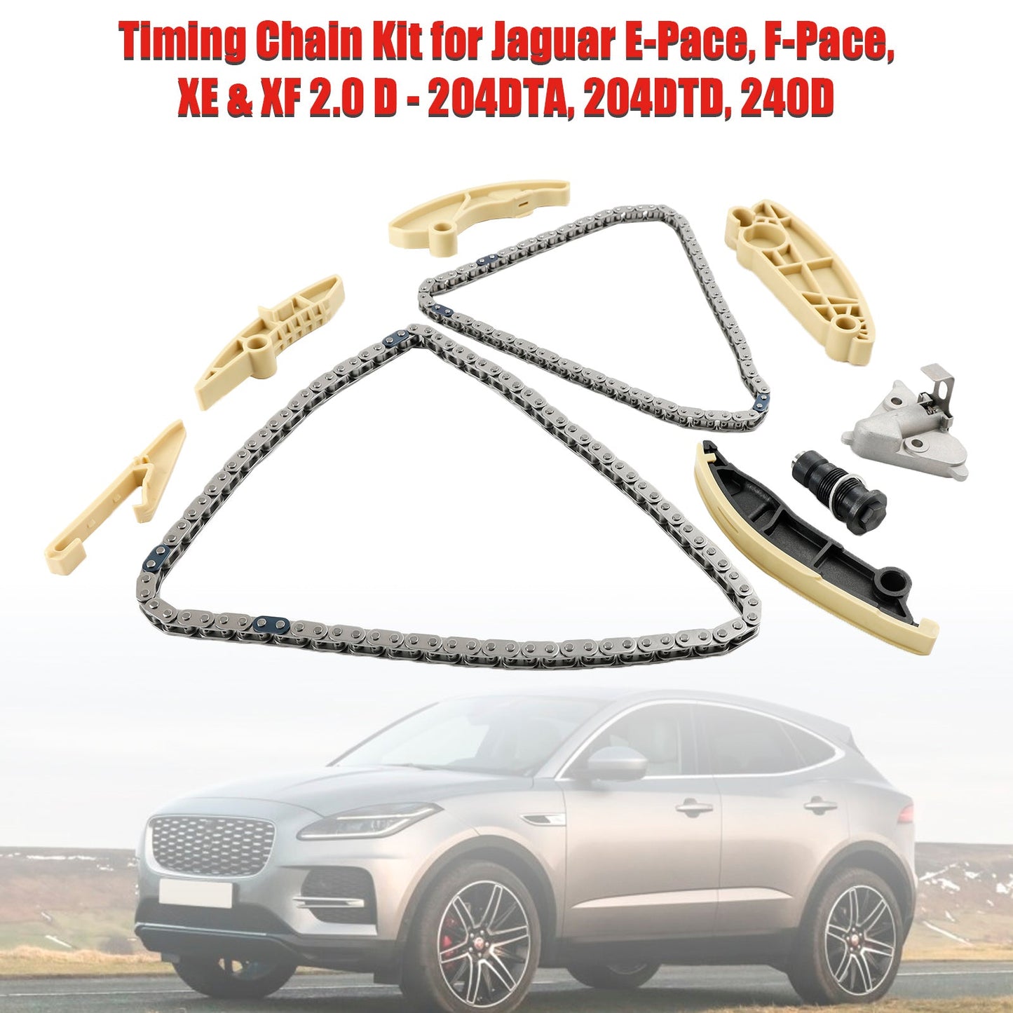 XE &amp; XF 2.0 D - 204DTA Kit catena di distribuzione per Jaguar E-Pace 204DTD 240D F-Pace