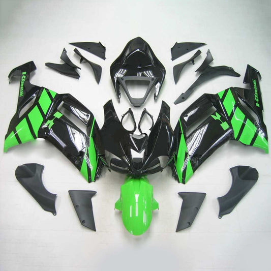 Amotopart Kawasaki 2007-2008 ZX6R 636 kit di rivestimento verde nero