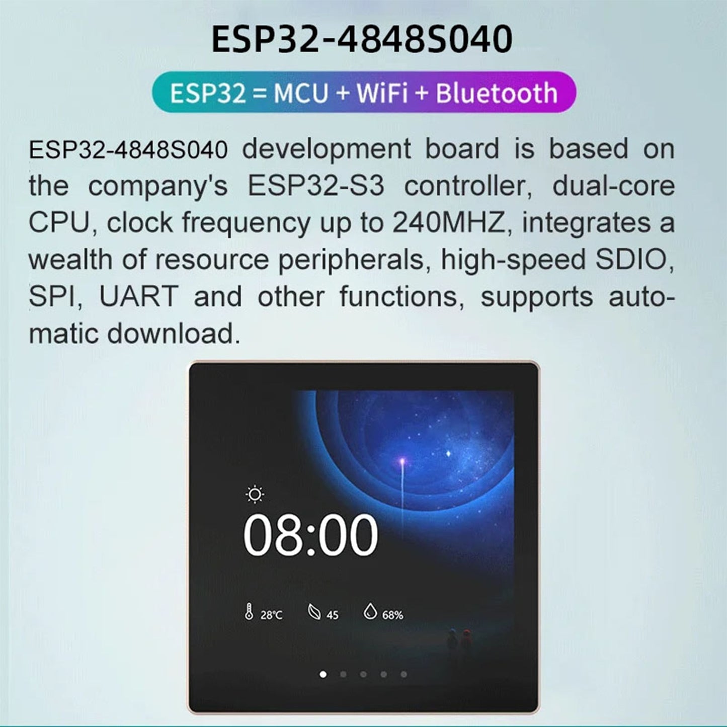 Scheda di sviluppo ESP32-S3 Touchscreen IPS da 4 pollici LVGL 86 Box CPU dual-core