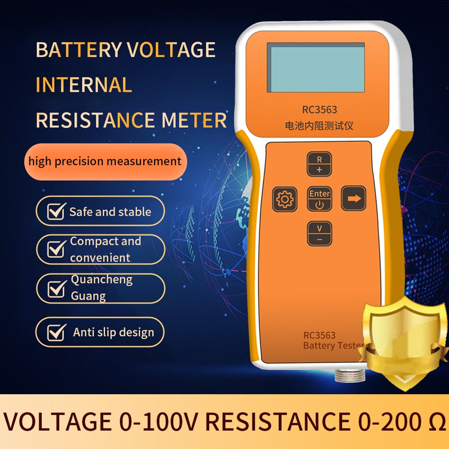 RC3563 Rilevatore del tester di tensione della resistenza interna del misuratore di tensione della batteria