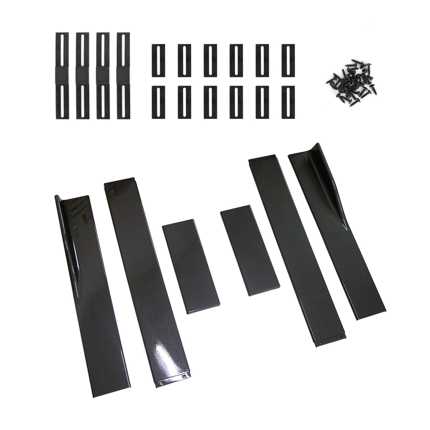 86.6" Universal Side Skirt Extensions Rocker Panel Splitter Lip Look in fibra di carbonio Generico