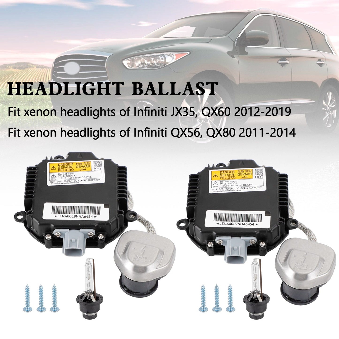 2011-2014 Infiniti QX56, QX80 2x Xenon Ballast &amp; D2S Bulb Kit Unità di Controllo