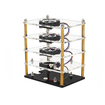 Ventola di raffreddamento con custodia protettiva trasparente multistrato in acrilico Raspberry Pi 5