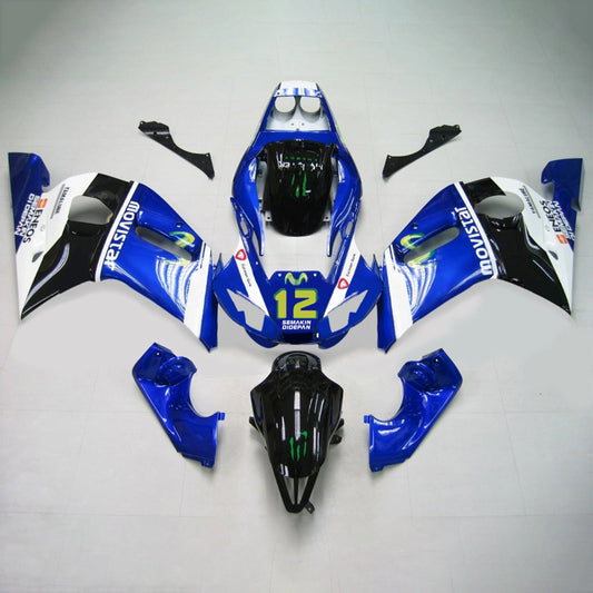 Amotopart Yamaha 1998-2002 YZF 600 R6 Kit carenatura blu bianco nero