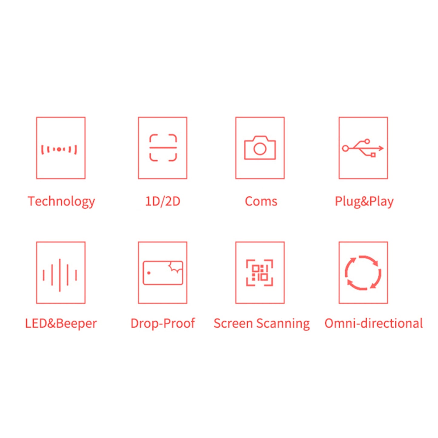 Scanner di codici a barre da tavolo 1D 2D Lettore di codici a barre con rilevamento automatico USB omnidirezionale