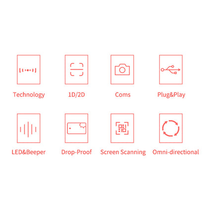 Scanner di codici a barre da tavolo 1D 2D Lettore di codici a barre con rilevamento automatico USB omnidirezionale