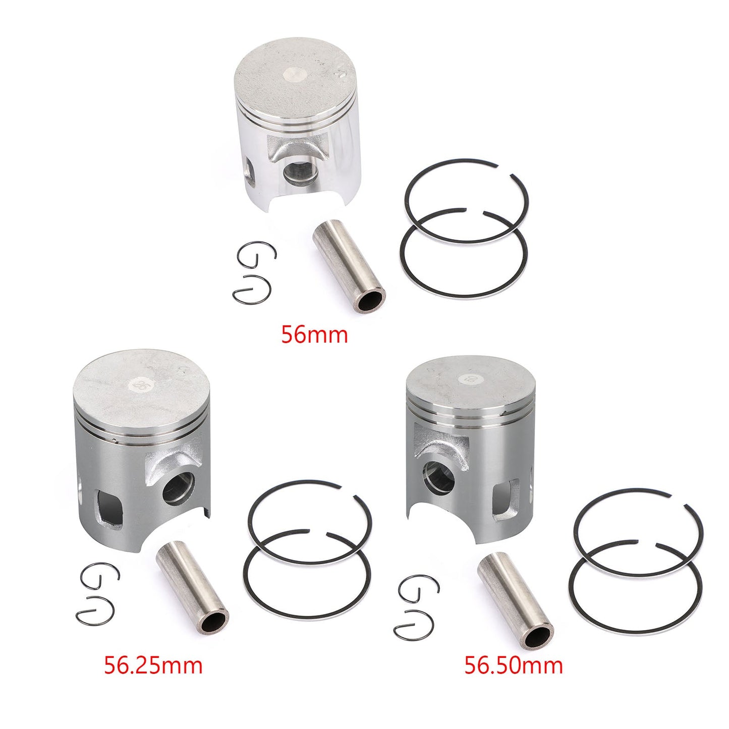 Piston Pin Ring Set STD / +.25 / +.50 Alesaggio Misura per Yamaha DT125 MX 1986-1991 DT 125 E/F/G/H 1978-1981 Generico