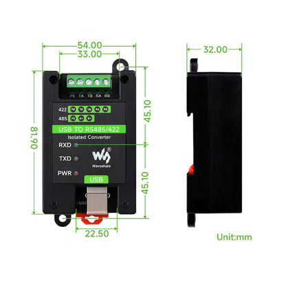 Convertitore isolato di livello industriale Circuiti multiprotezione da USB a RS485/RS422