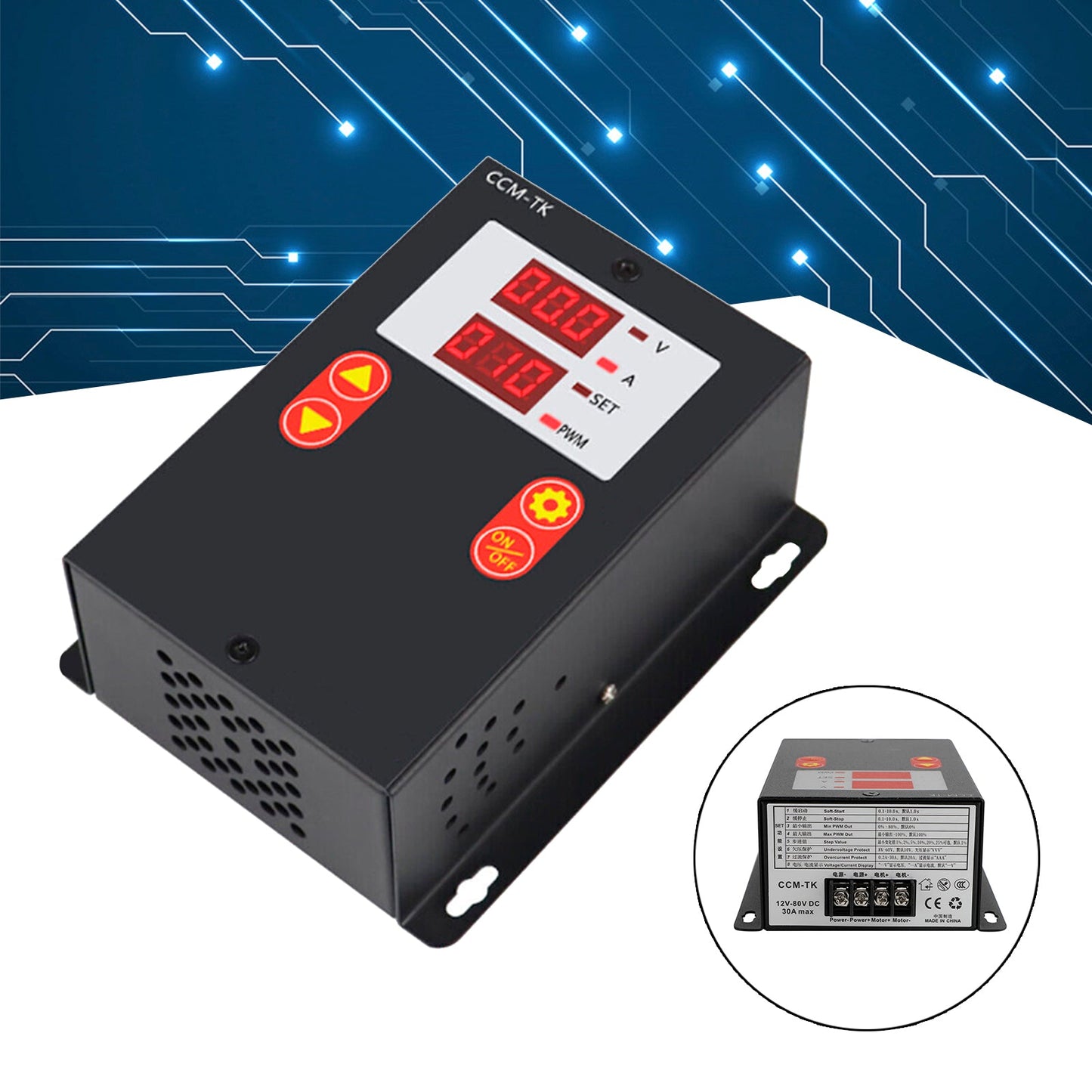Le migliori offerte per DC 12-80V 30A PWM Motor Speed Controller Soft-Start/Stop Voltage Ampere Meter sono su ✓ Confronta prezzi e caratteristiche di prodotti nuovi e usati ✓ Molti articoli con consegna gratis!