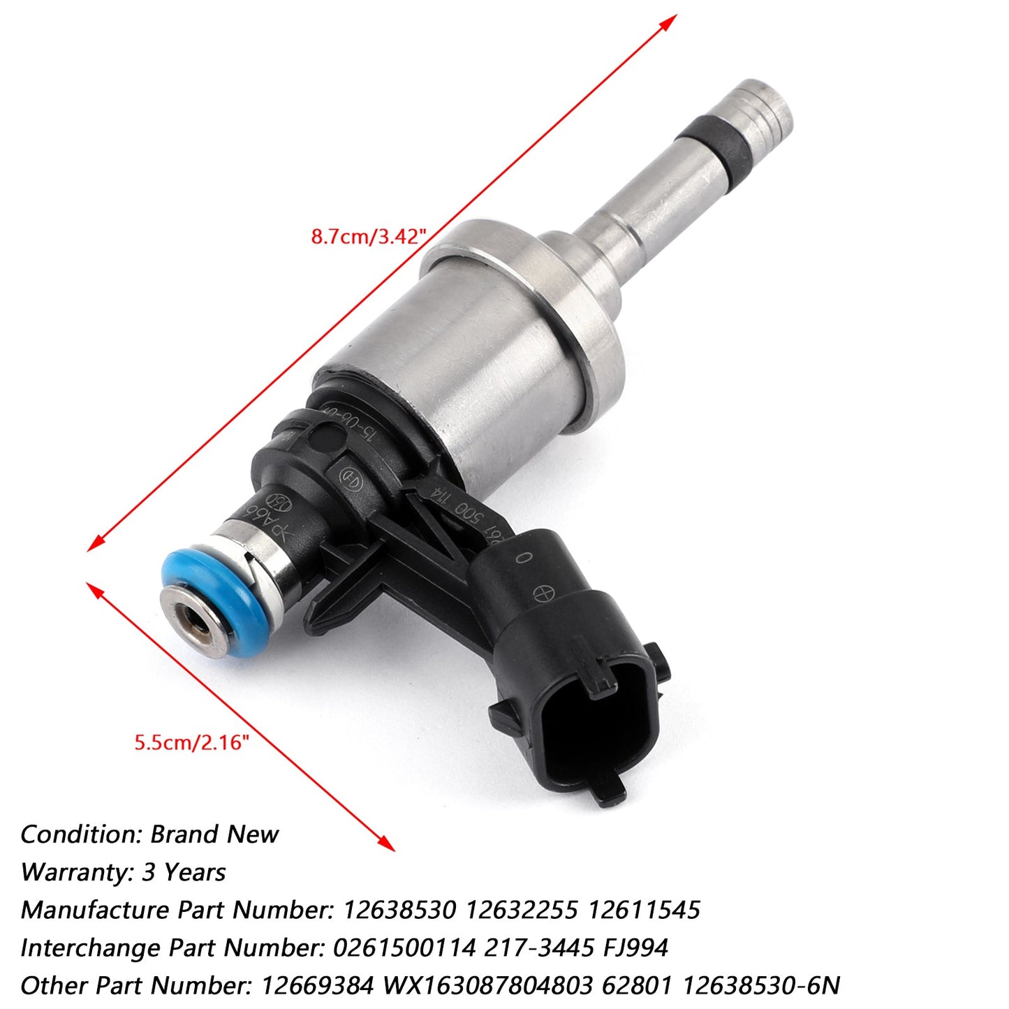 6x iniettori di carburante per GM Chevrolet Camaro Traverse GMC Acadia CTS 3.6L 12638530 generico