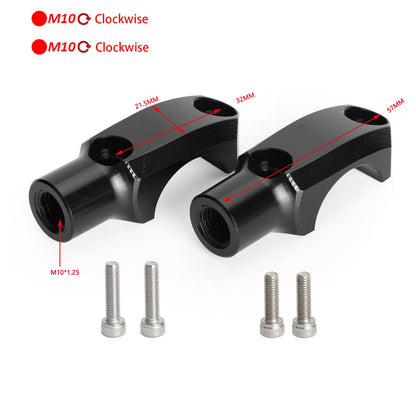 Alluminio CNC 7/8" 22mm Morsetto pompa freno anteriore 10mm Adattatore per montaggio specchio Generico