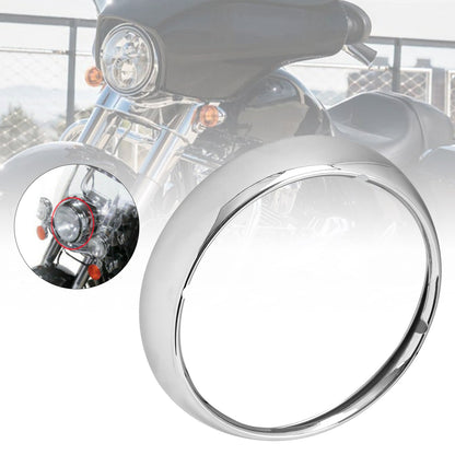 7" Chrome Headlight Trim Ring Light Cover per Touring Road King 67712-83A Generico