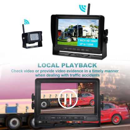 7" Wireless AHD 1080P Display 1CH Kit telecamera di retromarcia per retromarcia per camion rimorchio