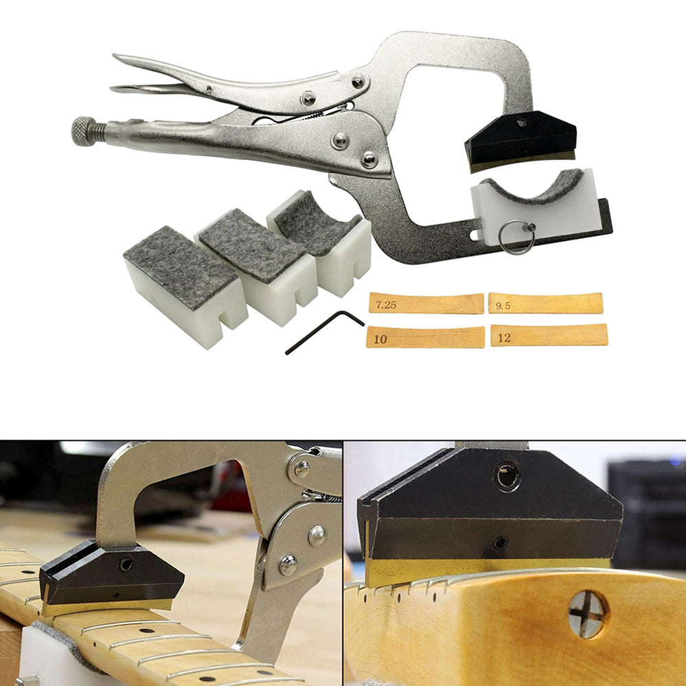 Morsetto per pressa per tasti per chitarra portatile con 4 presse per collo imbottite Strumento di riparazione per chitarra