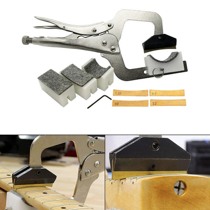 Morsetto per pressa per tasti per chitarra portatile con 4 presse per collo imbottite Strumento di riparazione per chitarra