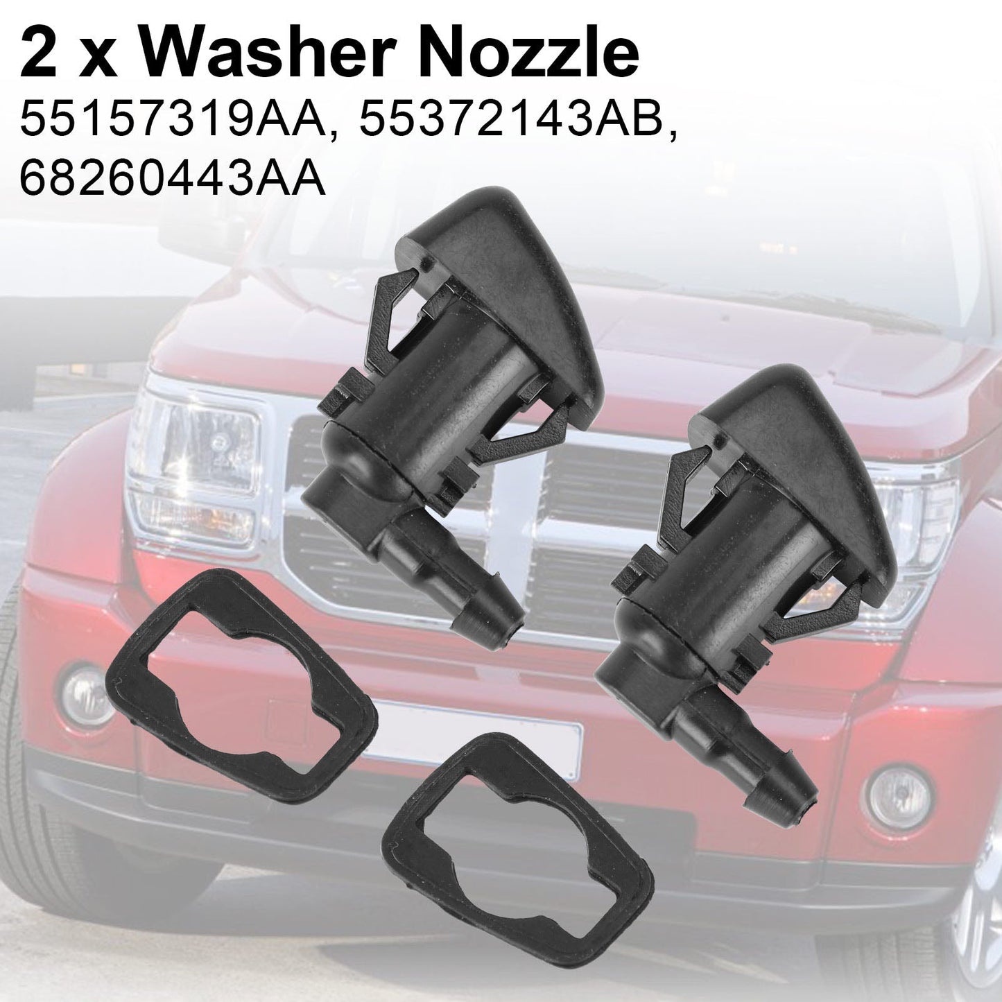 2Pcs Tergicristallo Rondella Ugello Jet Spray Per Jeep Grand Cherokee 2011-2017 Generico