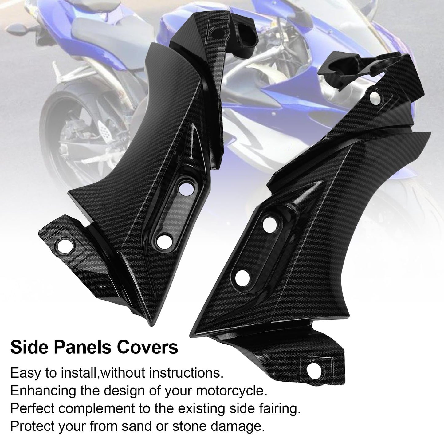 Carena carenatura pannello centrale telaio laterale per Yamaha YZF R1 2004-2006 Carbonio generico