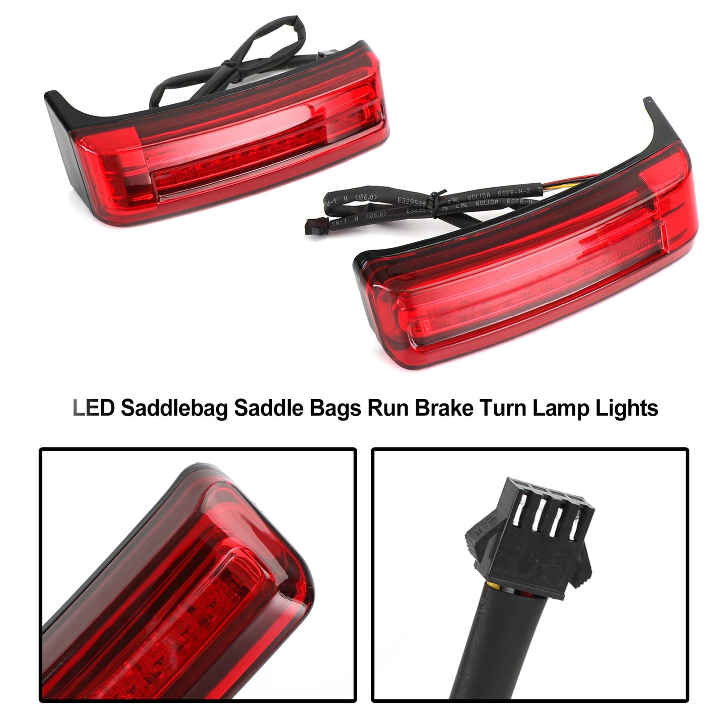 LED Bisaccia Borse da sella Run Brake Turn Lamp Lights per Touring 2014-2021 Generico