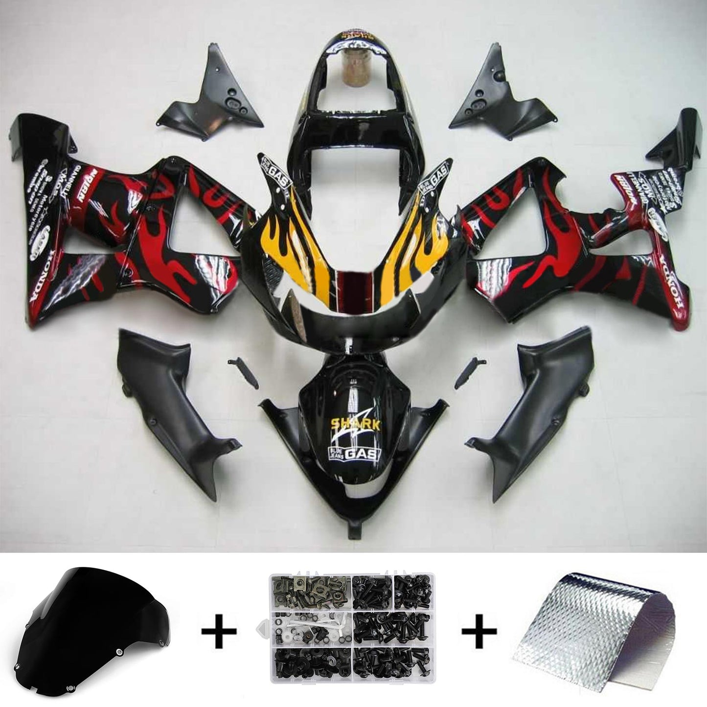 Amotopart Honda CBR929RR 2000-2001 Disory Kit Body Plastic Abs