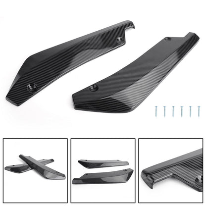 2PCS Car Rear Bumper Fin Canard Splitter Diffusore Valence Spoiler Lip Carbon Fiber Look Generico