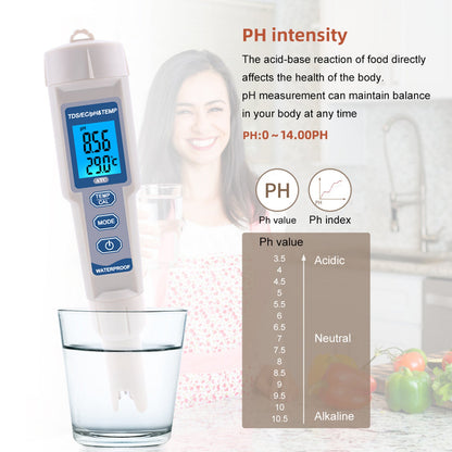 4In1 PH/TDS/EC/Misuratore di temperatura Strumento di test del tester del monitor della qualità dell'acqua digitale