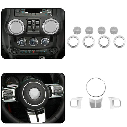 28 pezzi set completo kit di finiture per decorazioni interne per Wrangler JK JKU 2011-2018 generico