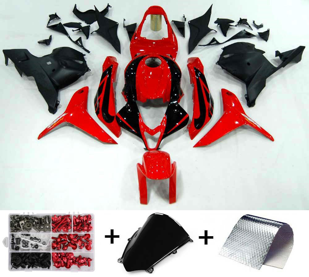 Amotopart 2009-2012 CBR600rr Honda Cladding Red & Black Kit