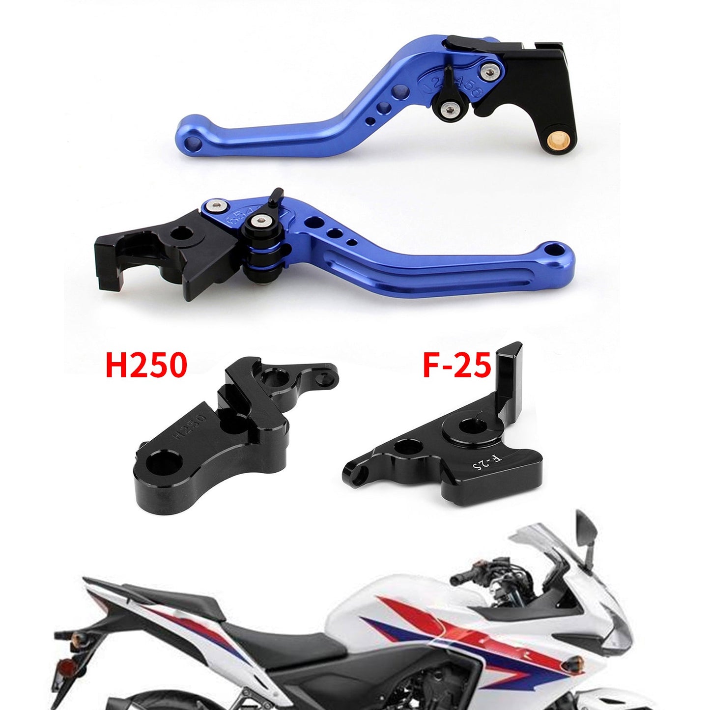 Leva freno frizione corta per Honda CB500F CBR500R 13-15 CBR300RR CB300F 14-16 Generico