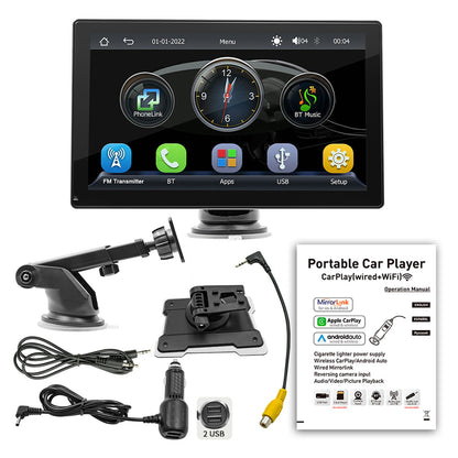 Lettore MP5 per auto da 9" Apple Carplay/Android Auto Auto Radio Bluetooth 4 Fotocamera LED