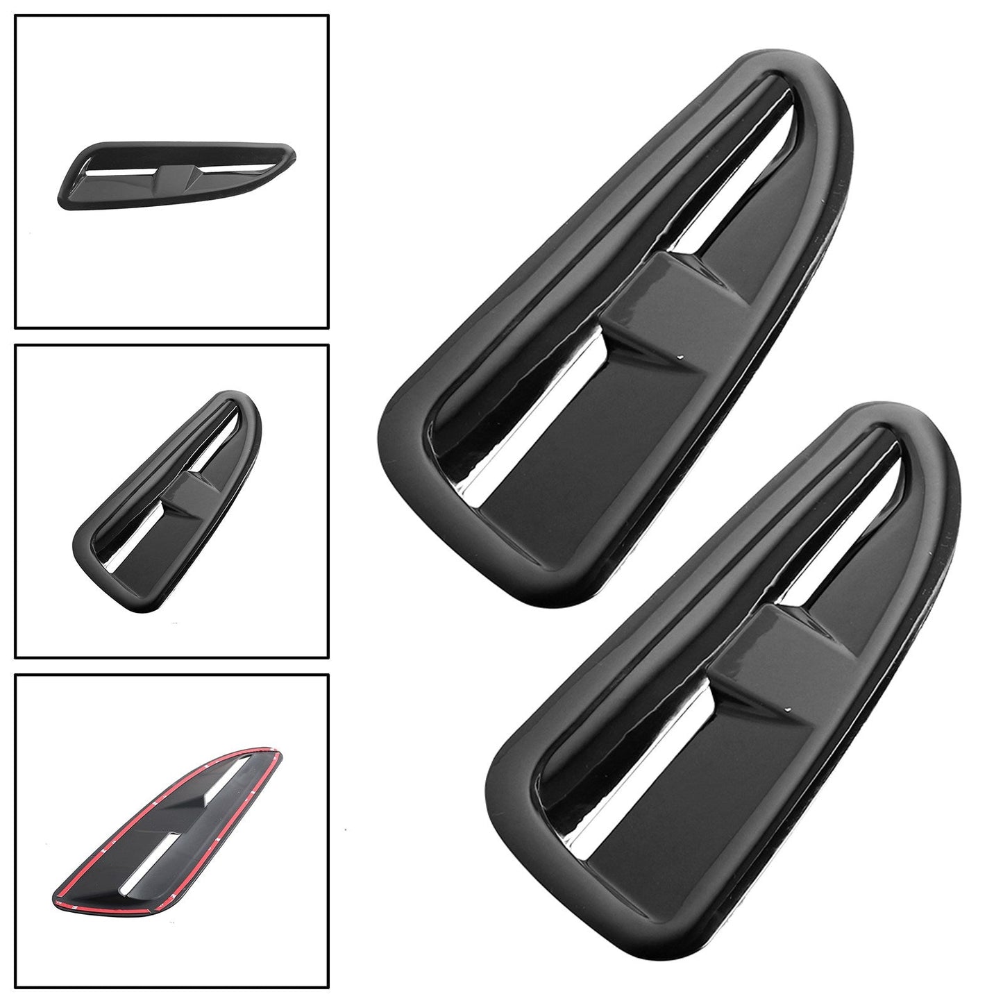 Prese d'aria per cofano in plastica ABS Finitura nera lucida per Jaguar Xkr Style Rs Vxr Ford Bmw