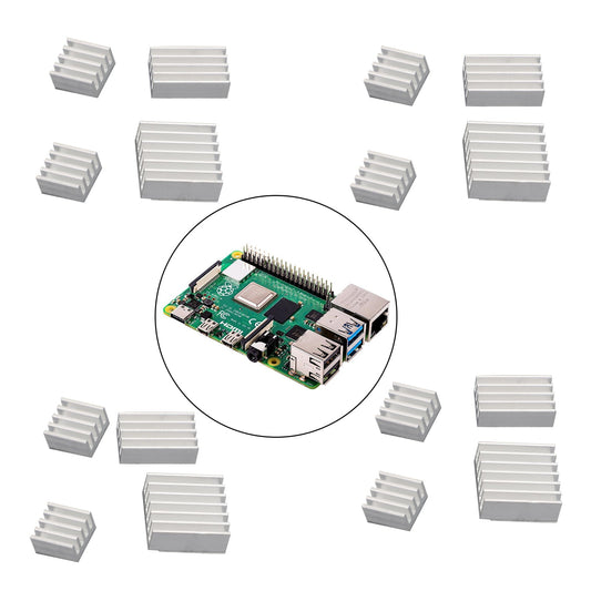 Aluminum Heatsink Radiator Cooler Kit with Sticker 16PCS Raspberry Pi 4B