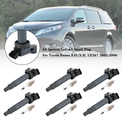 2004-2006 Lexus ES330 RX330 3.3L V6 Bobina di accensione*6+ Candela*6 90919-02234 C-528 C1175 GN10536 UF267