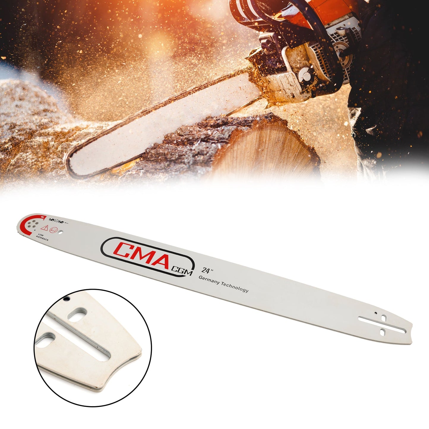 BARRA GUIDA PER MOTOSEGA DA 24", passo 0,325", calibro 0,058, calibro 94DL, ricambio di ricambio