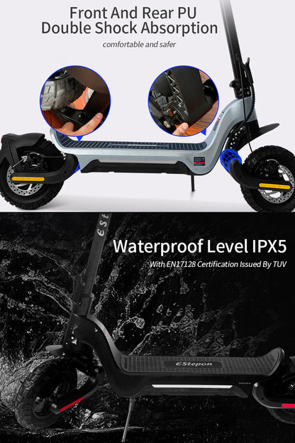 SCOOTER ELETTRICO 800W E-SCOOTER PIEGHEVOLE AUTONOMIA 50KM 10" OFF ROAD 15AH 45KM/H