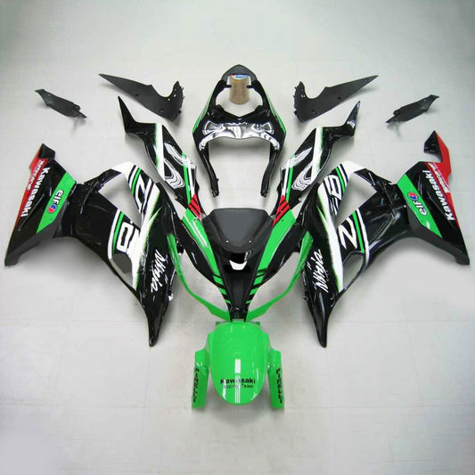 Amotopart Kawasaki 2013-2018 ZX6R 636 Green Mix Black Cladding Kit