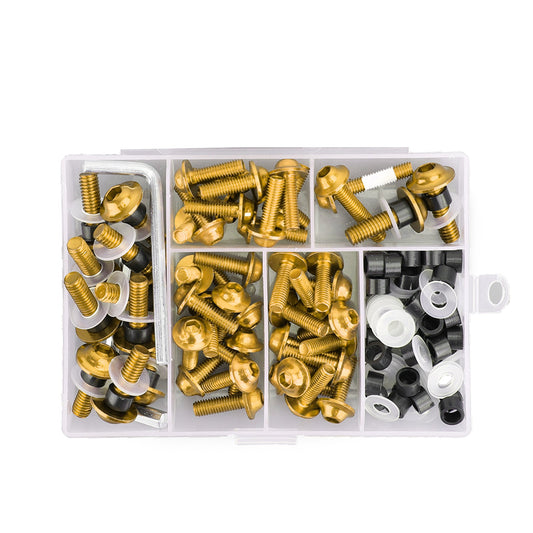 158pcs Moto Sportbike Parabrezza Carenatura Kit Bullone Clip di Fissaggio Vite Oro