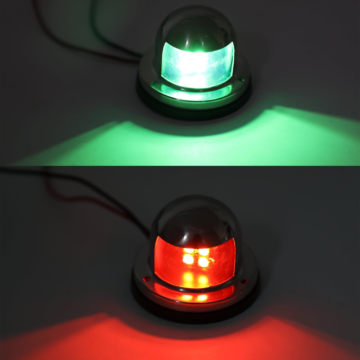 2x Red Green Marine Bow Boat 12V Yacht Pontoon Segnale luminoso Luci impermeabili