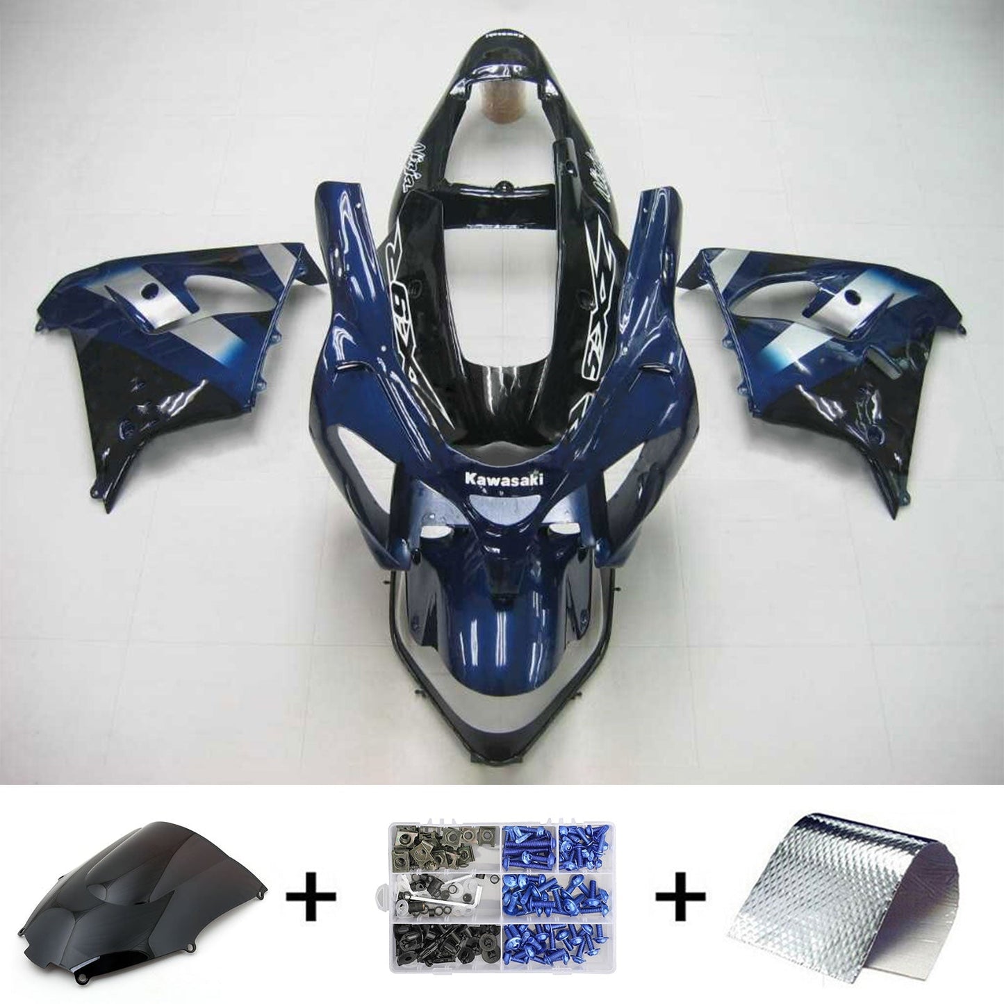 Amotopart Kawasaki 2002-2003 kit trigger blu nero ZX9R