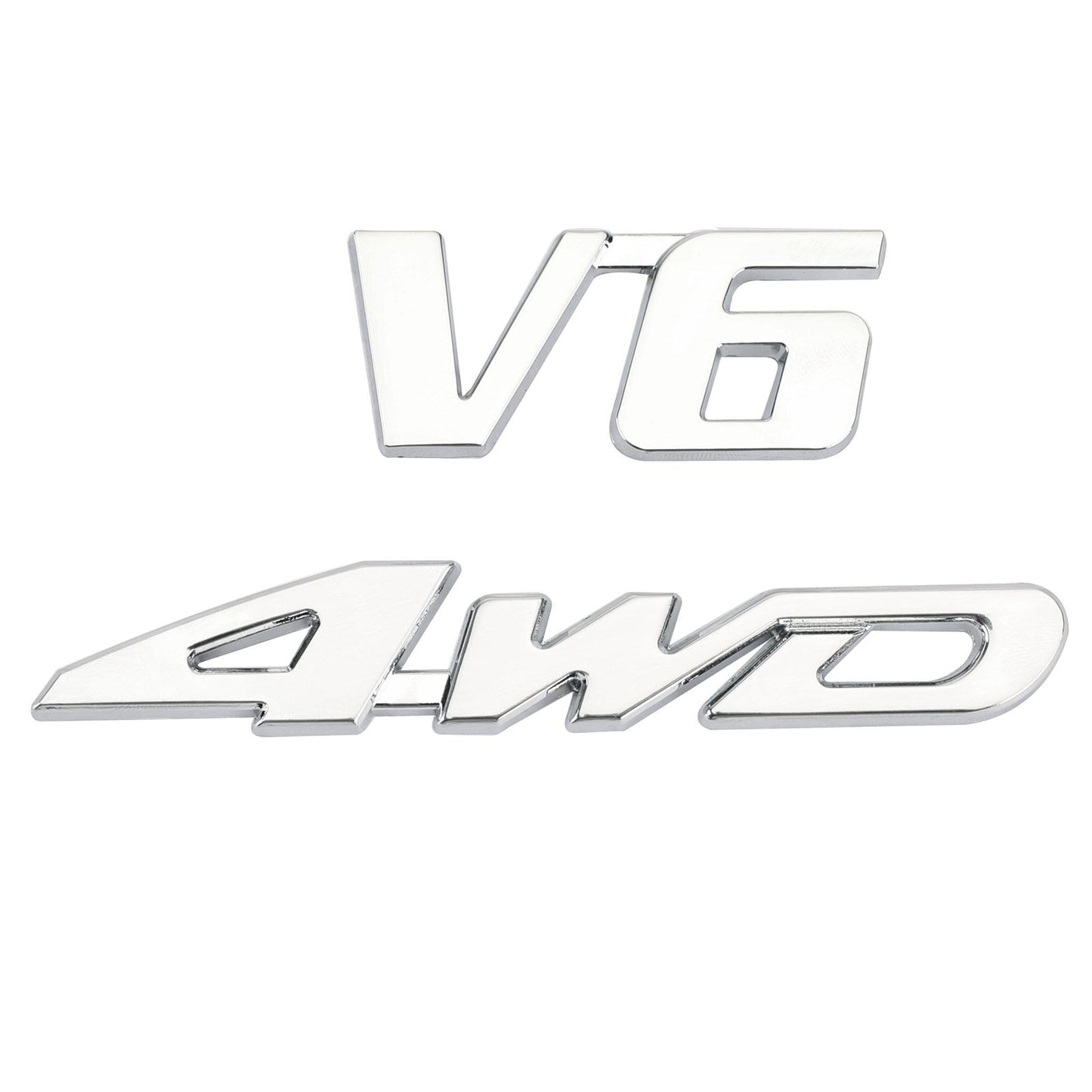 3D Chrome Metal 4WD Car Trunk Parafango posteriore Distintivo dell&#39;emblema Decal Sticker 4WD SUV V6 Generico