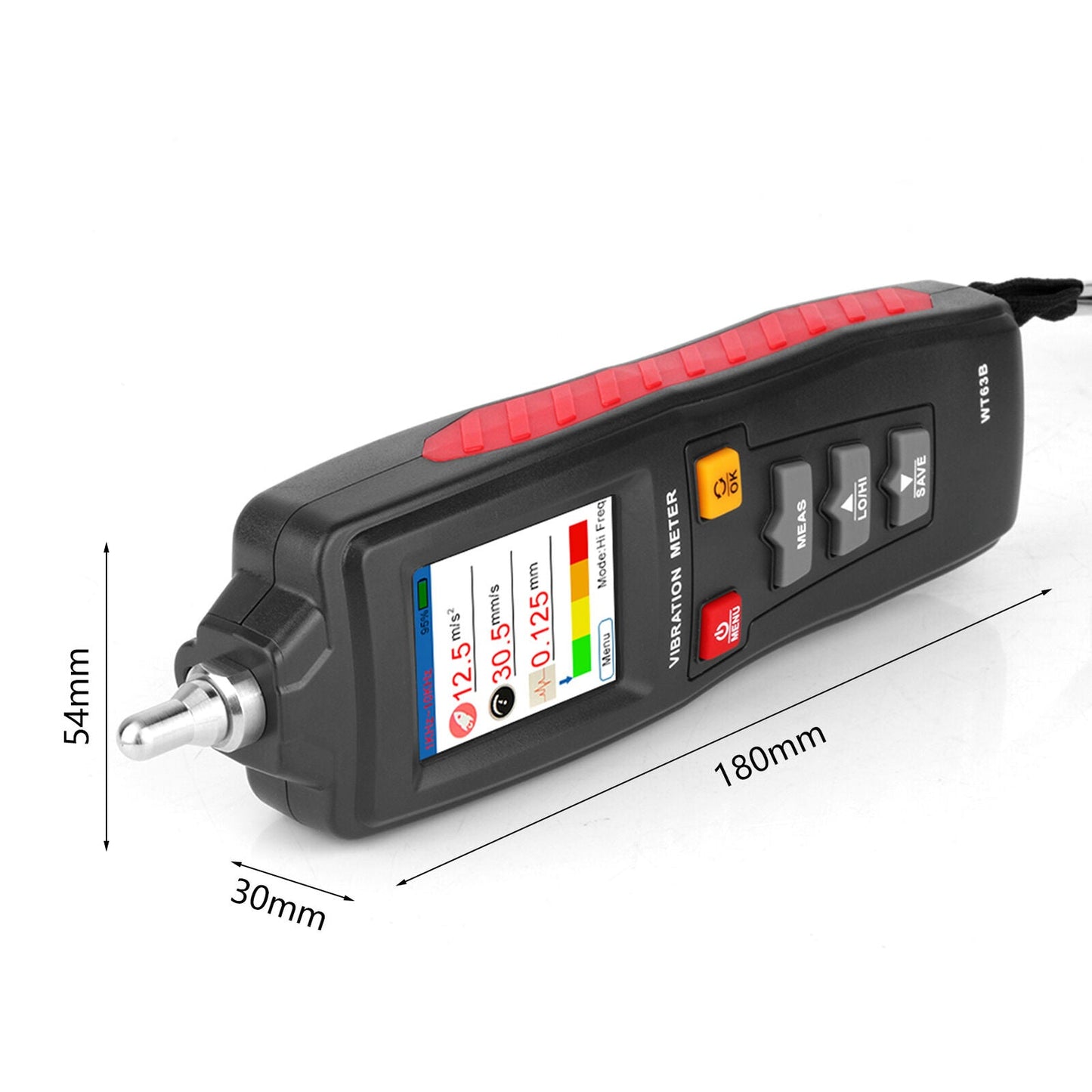 WT63B LCD Digital Vibrometer Vibrometer Acceleration Displacement Tester