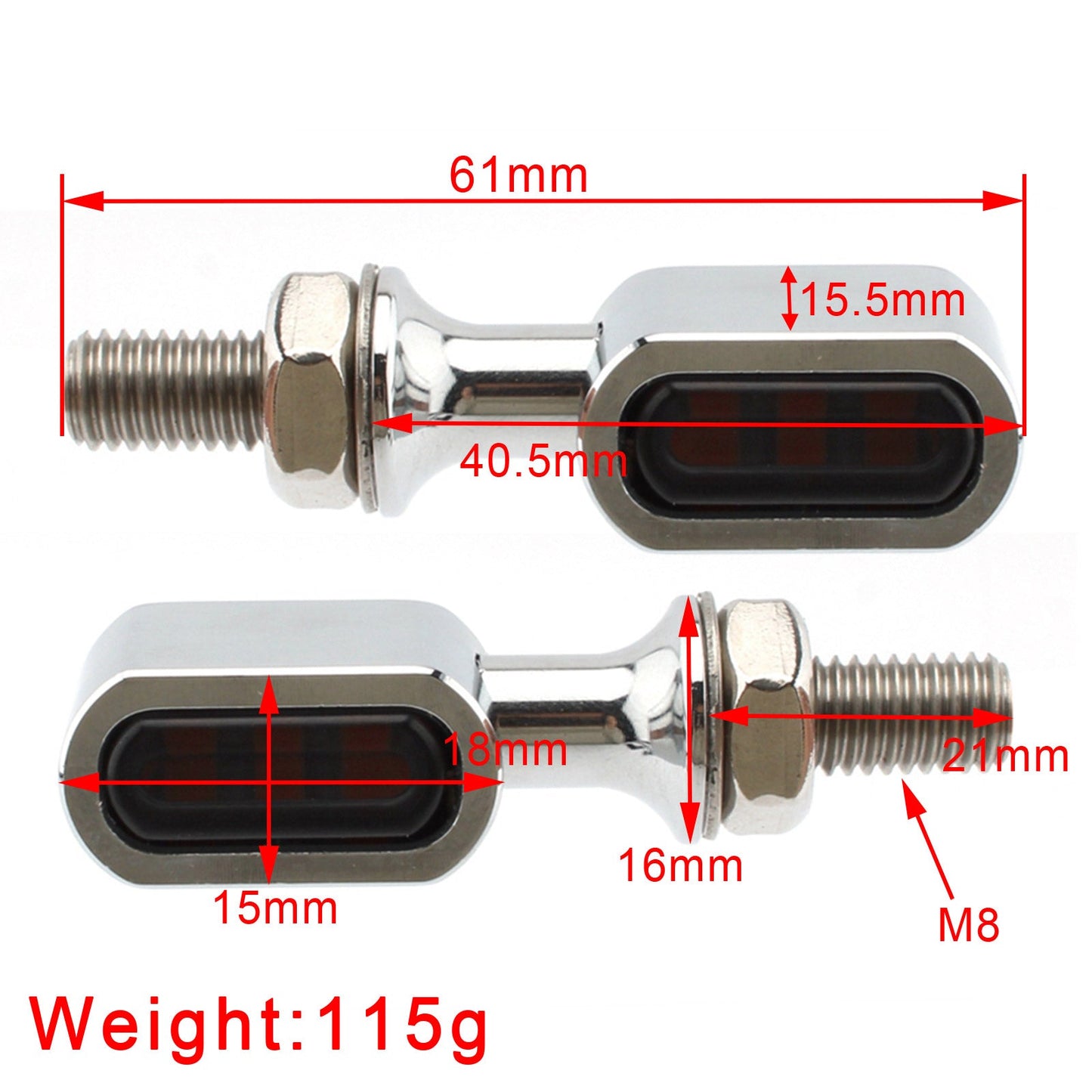 Indicatore di direzione a LED posteriore Mini E Mark per Sportster Touring Dyna Softail Generico