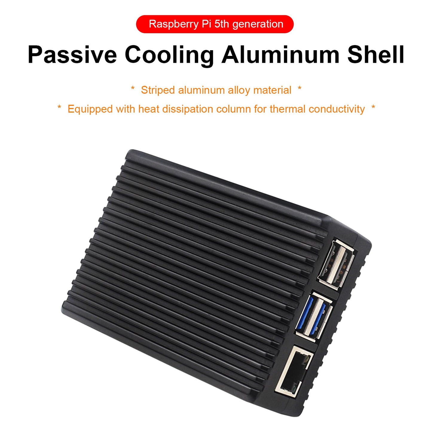 Raffreddamento passivo Custodia in alluminio Raspberry Pi5 Custodia in lega di alluminio con custodia in metallo