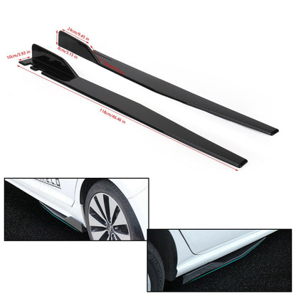 Coppia 120cm Car Gloss Black Side Minigonne Rocker Splitter Diffusore Winglet Wings Generico