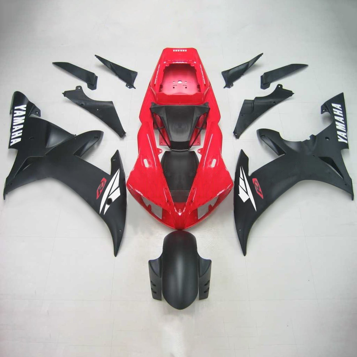 Amotopart Yamaha 2002-2003 YZF 1000 R1 rosso con kit di rivestimento nero