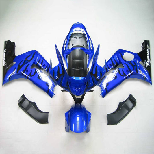 Amotopart 2003-2004 Kawasaki ZX6R 636 Kit di abito nero blu