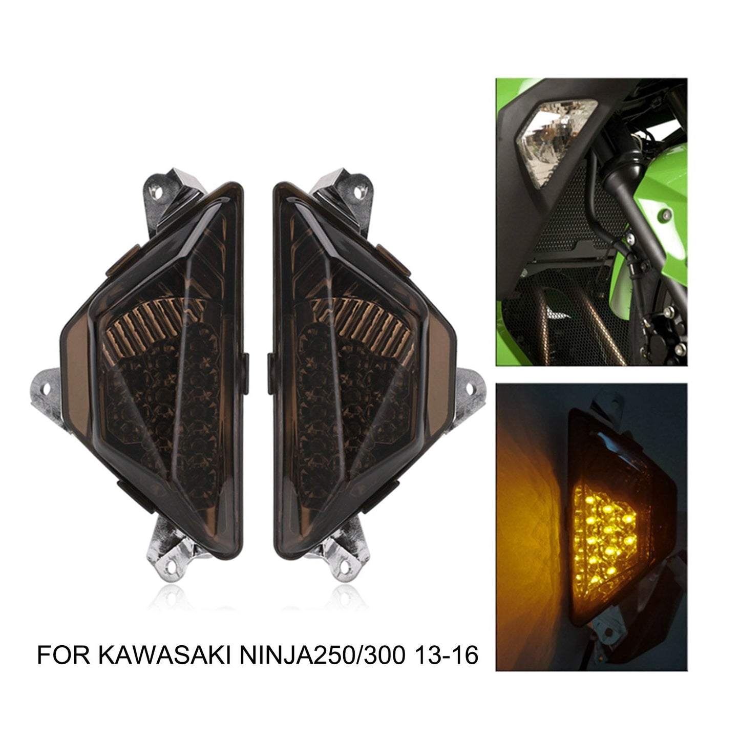 KAWASAKI NINJA 250 300 400 650 1000 EX650 Lampada per indicatori di direzione anteriori a LED per moto