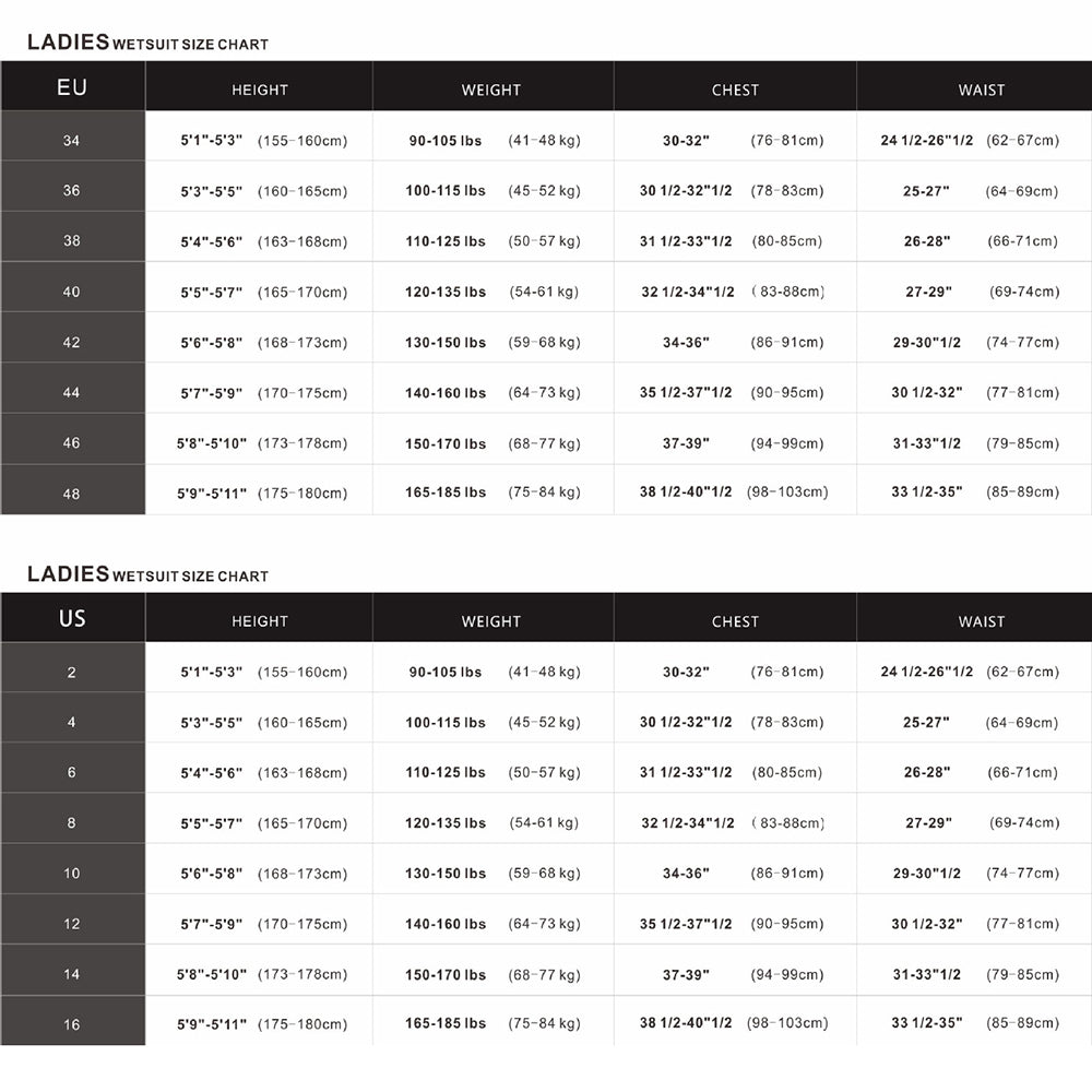 Muta da sub in neoprene da donna 3MM Muta da sub da surf Completo da snorkeling per lo snorkeling Triathlon