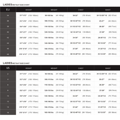 Muta da sub in neoprene da donna 3MM Muta da sub da surf Completo da snorkeling per lo snorkeling Triathlon