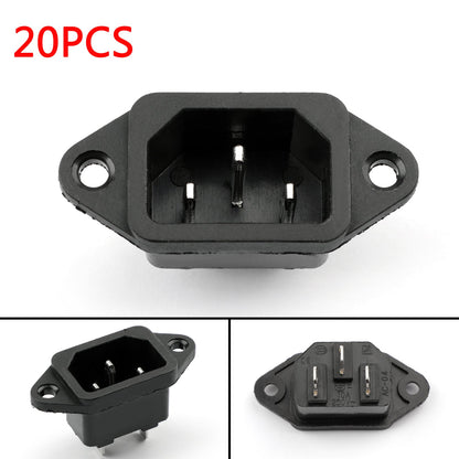 20 PZ IEC320 C14 3 Pin Montaggio A Vite Presa di Alimentazione Maschio 10A 250 V Per Barca AC-04