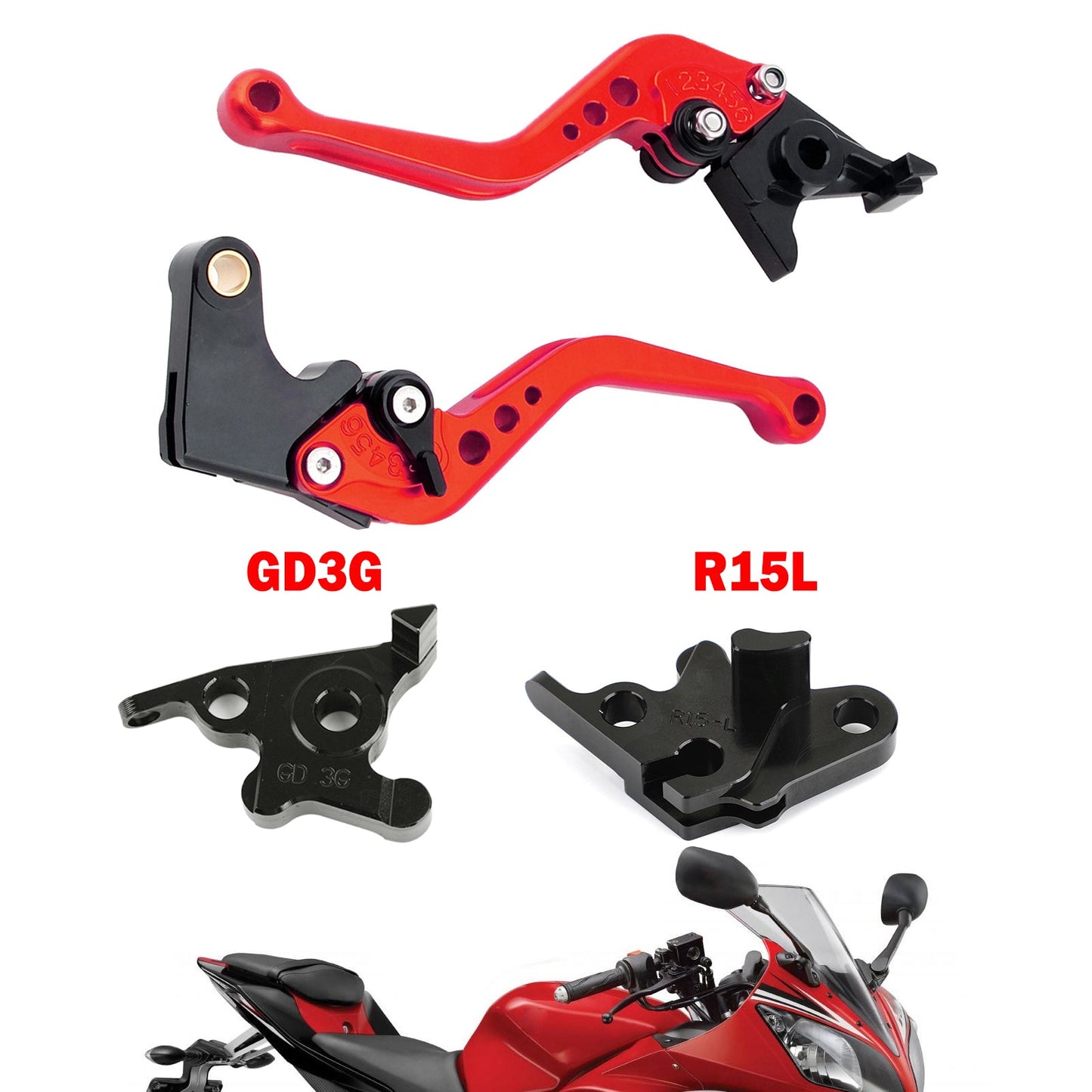 Leva freno frizione corta moto adatta per YAMAHA MT125 2014-2019 Generico